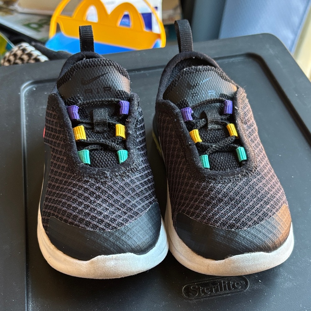 Kids Nike Black Sneakers with Colorful Laces